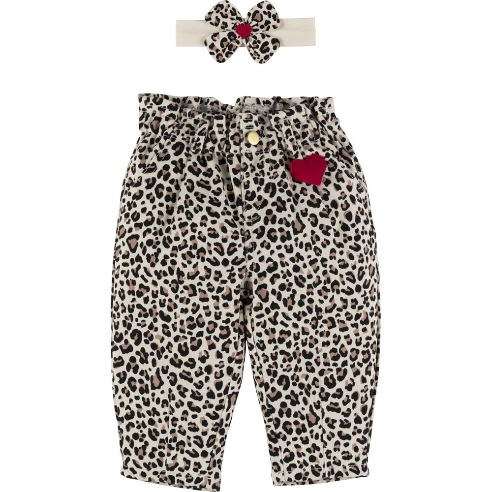 Leopar Saç Bantlı Pantolon 19528