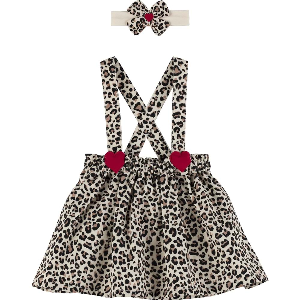 Leopar Askılı Etek 19464