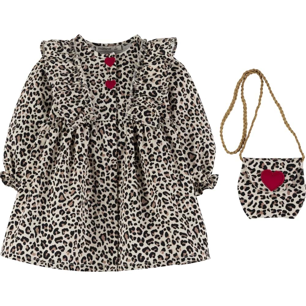 Leopar Çantalı Elbise 19546