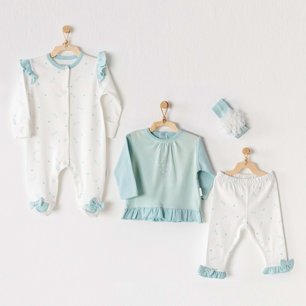 BEBEK HASTANE ÇIKIŞI 4 PCS NEWBORN TULLE SET DRAGONFLY