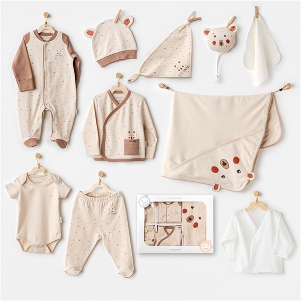 BEBEK HASTANE ÇIKIŞI 10 PCS NEWBORN SET ADVENTUROUS BEAR