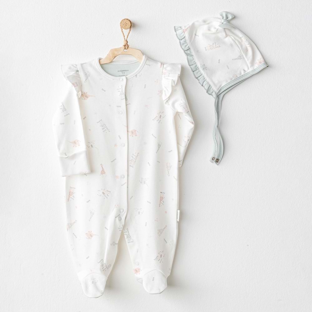 BEBEK TULUM TAKIM ROMPER HAT SET LOVE FAMILY