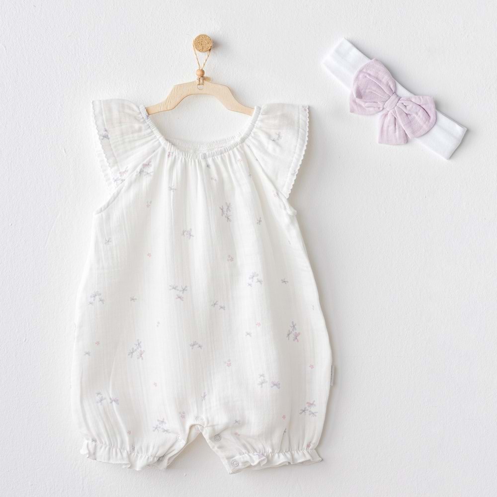 BEBEK TULUM TAKIM ROMPER BAND SET MAGICAL BUTTERFLY MUSLIN