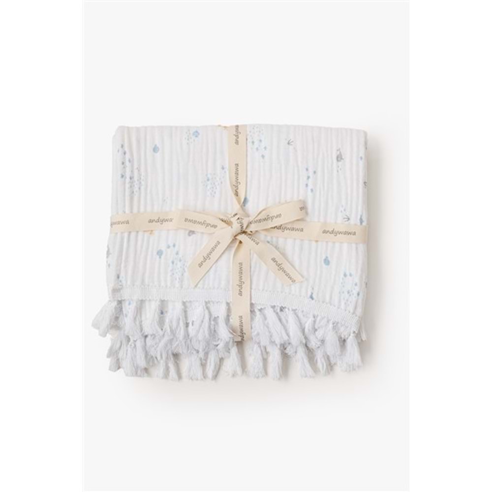 BEBEK BATTANİYE BLANKET 100X120 OCEAN IS MY HAPPY PLACE MUSLIN