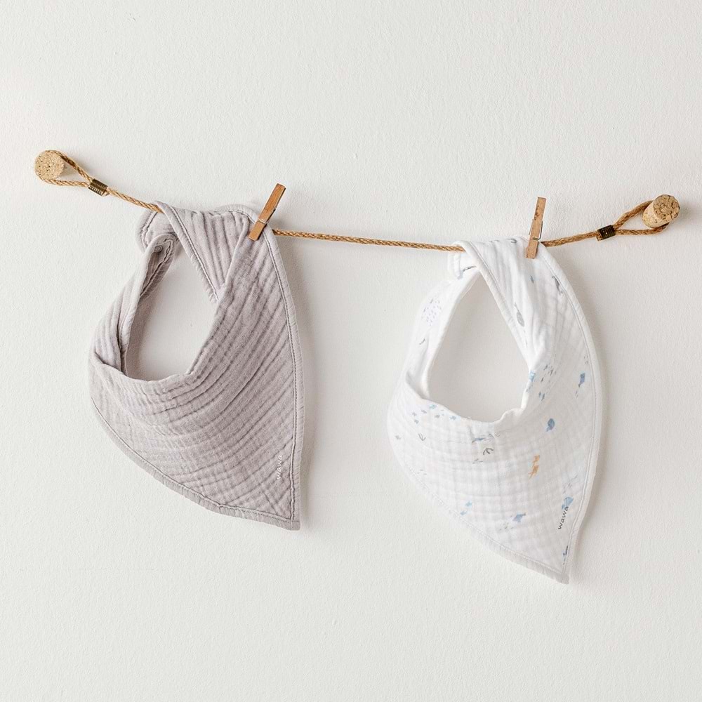 BEBEK FULAR 2 PCS BIBS OCEAN IS MY HAPPY PLACE MUSLIN