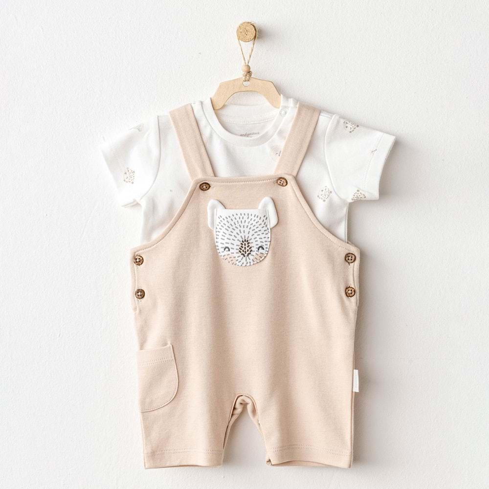 BEBEK SALOPET TAKIM JUMPSUIT SET HAPPY ANIMALS