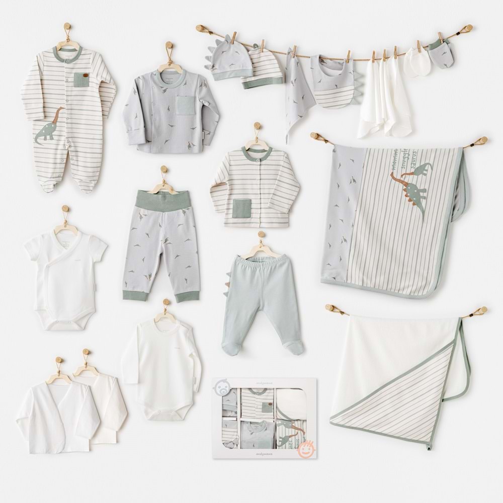 BEBEK HASTANE ÇIKIŞI 20 PCS NEWBORN SET MUMMY S SNUGGLE SAURUS