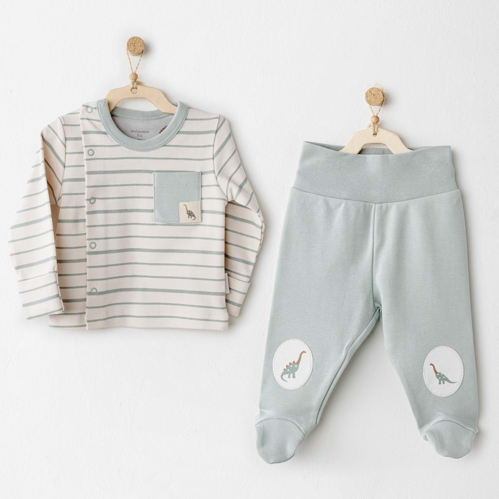 BEBEK ZIBIN TAKIM 2 PCS SIDE SNAP SET MUMMY S SNUGGLE SAURUS
