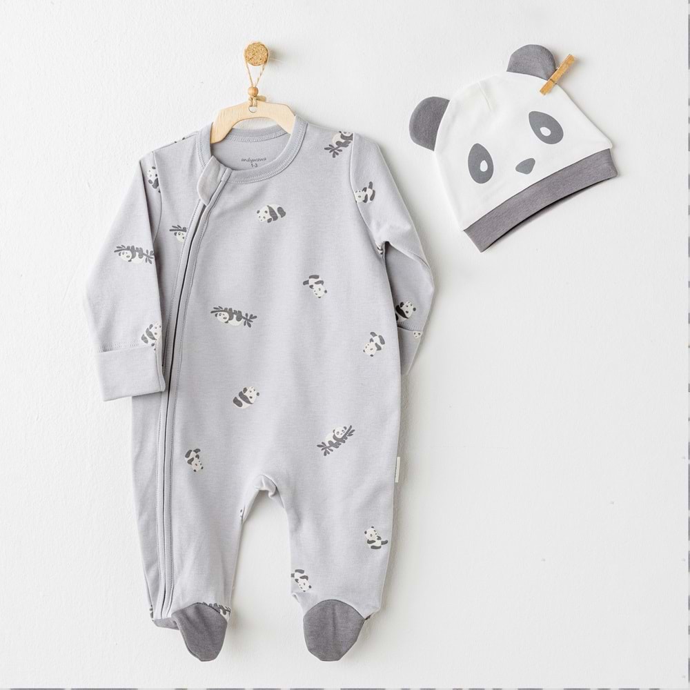 BEBEK TULUM TAKIM ROMPER HAT SET KEEP SMILING