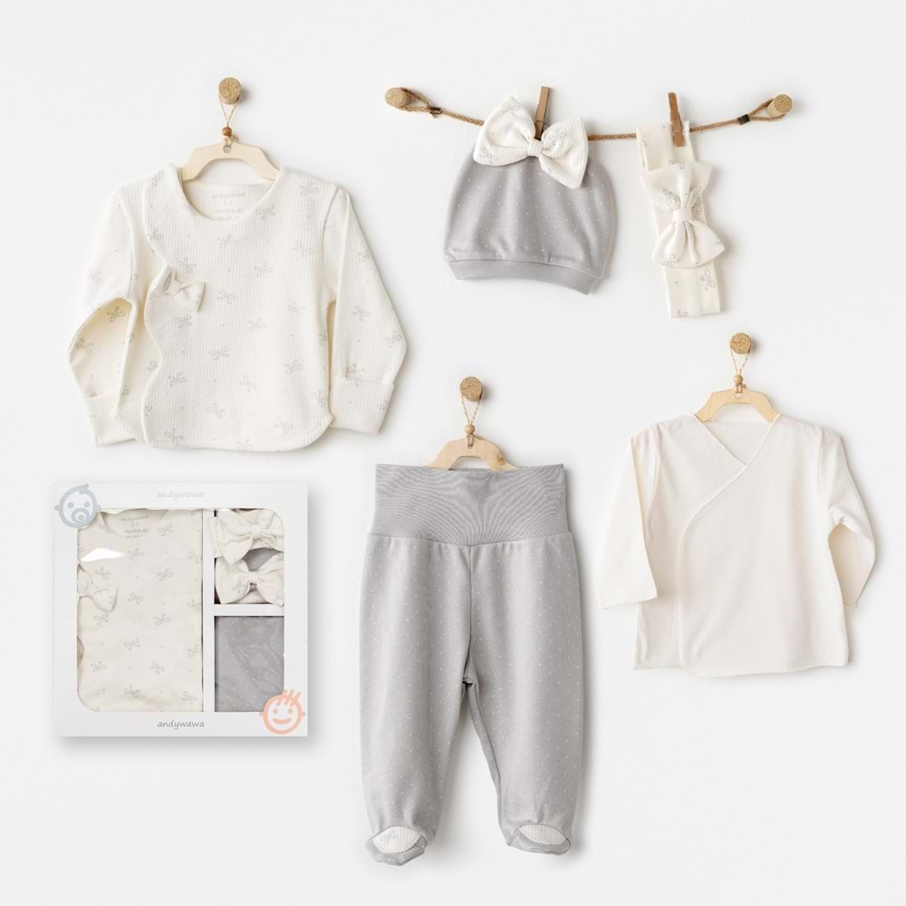 BEBEK HASTANE ÇIKIŞI 5 PCS NEWBORN SET BABY BOW BLISS