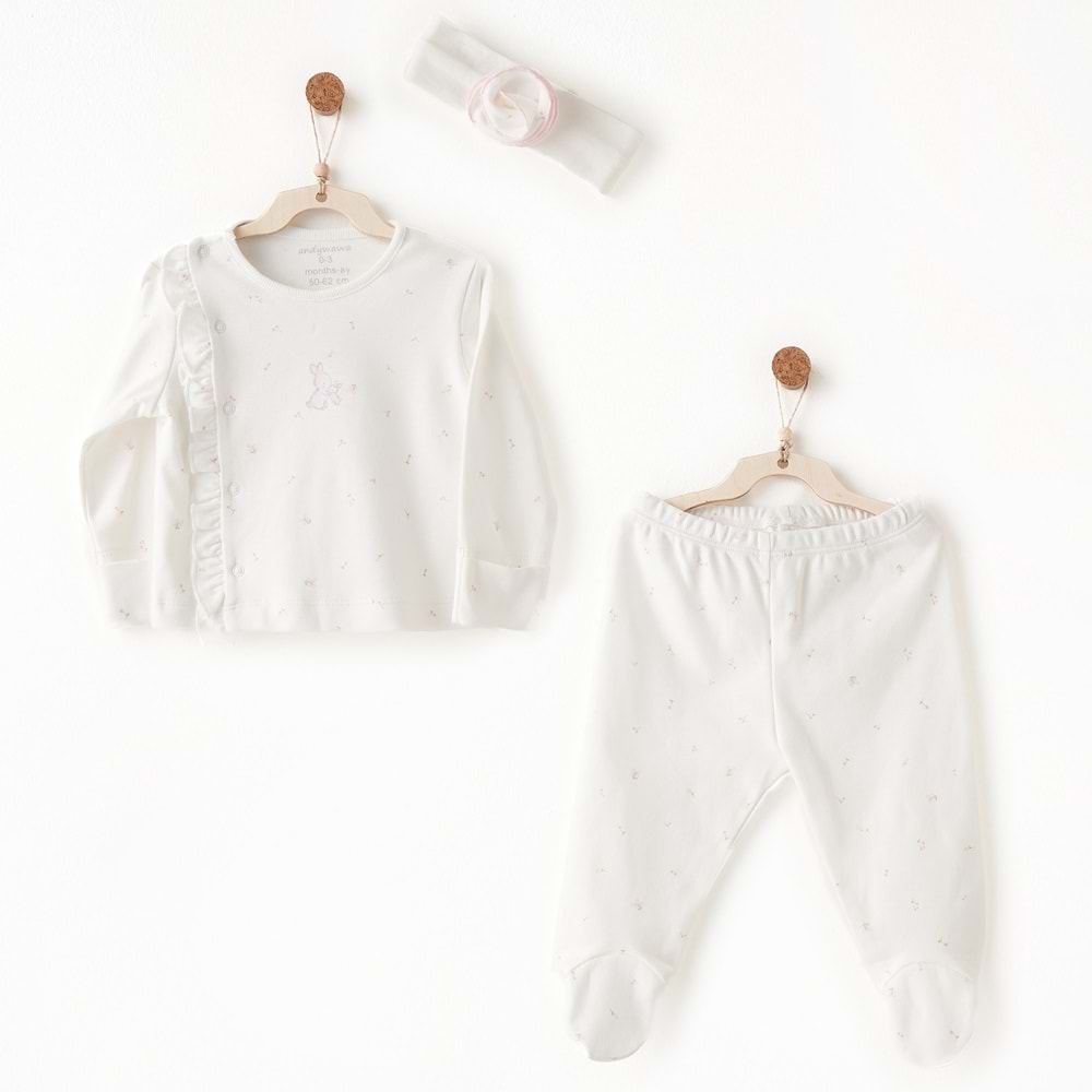 BEBEK ZIBIN TAKIM 3 PCS SIDE SNAP SET SUMMER TIME