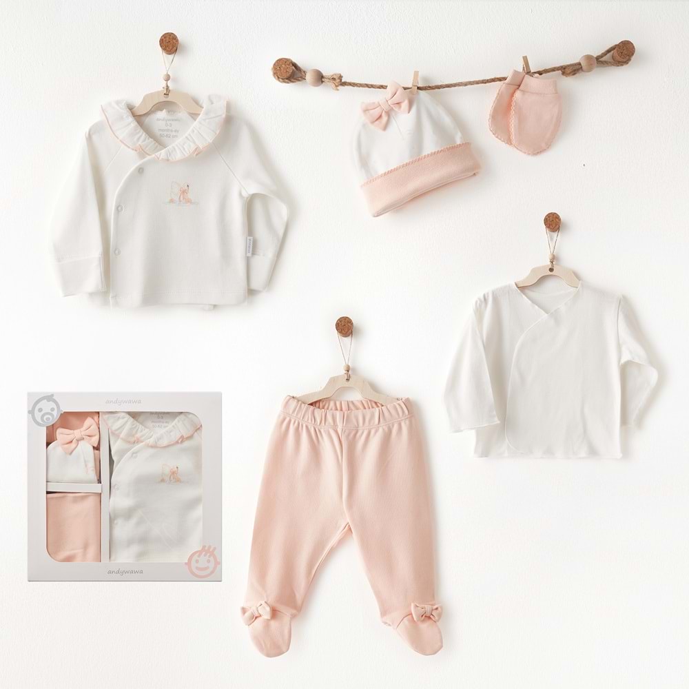 BEBEK HASTANE ÇIKIŞI 5 PCS NEWBORN SET LITTLE SWAN LOVE