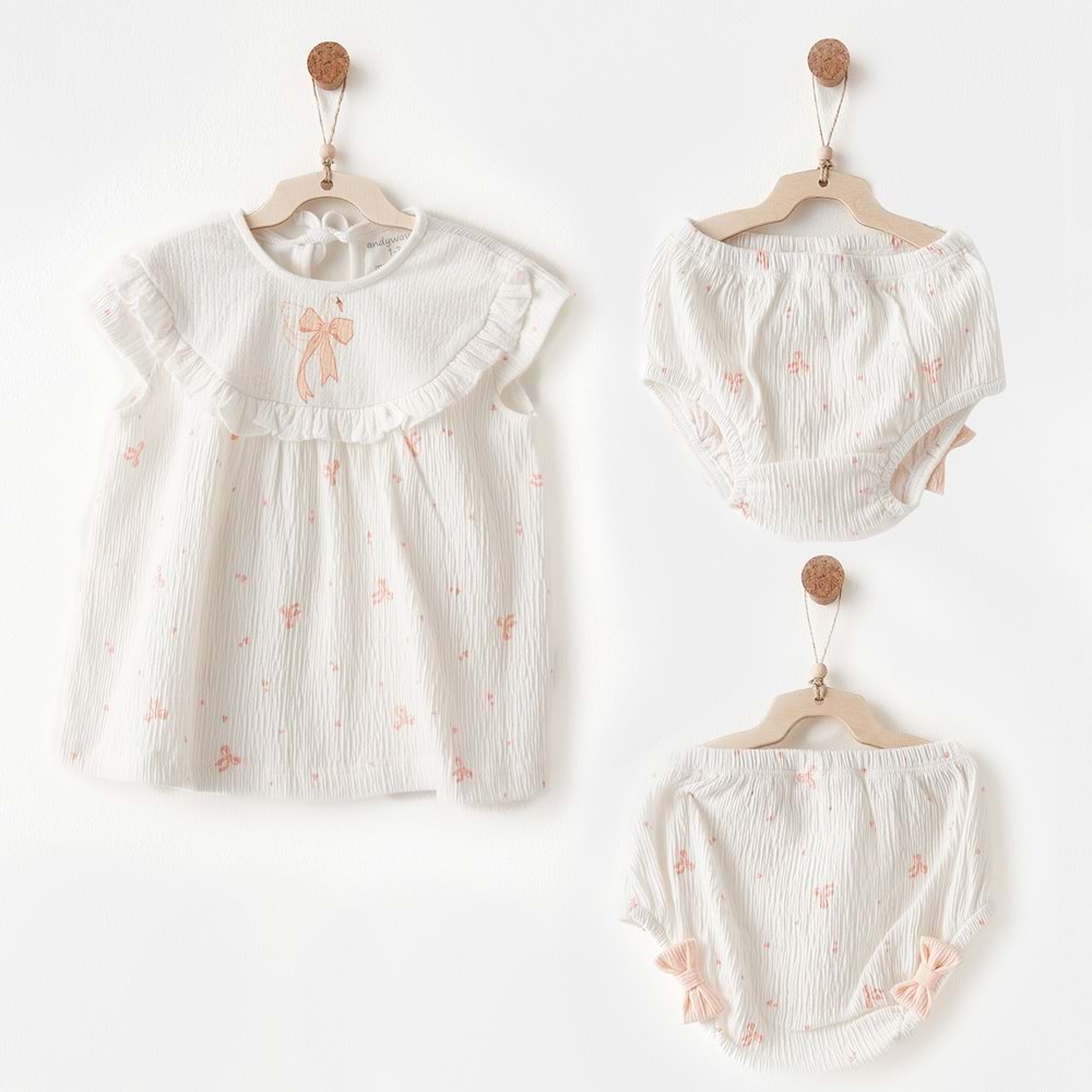 BEBEK ELBİSE TAKIM DRESS SET LITTLE SWAN LOVE