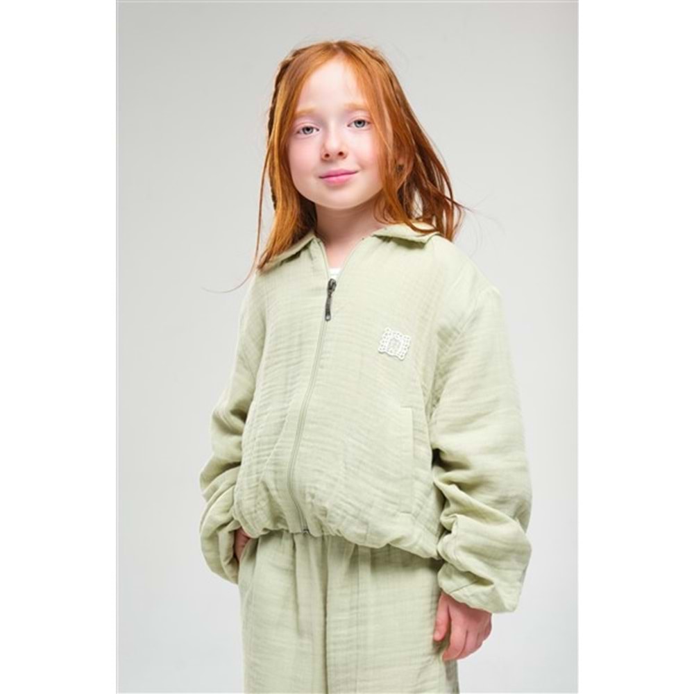 N1055 KIZ CEKET - YEŞİL - 3-4 YAŞ