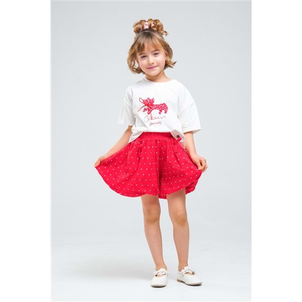 N1075 KIZ TAKIM - KIRMIZI - 3-4 YAŞ