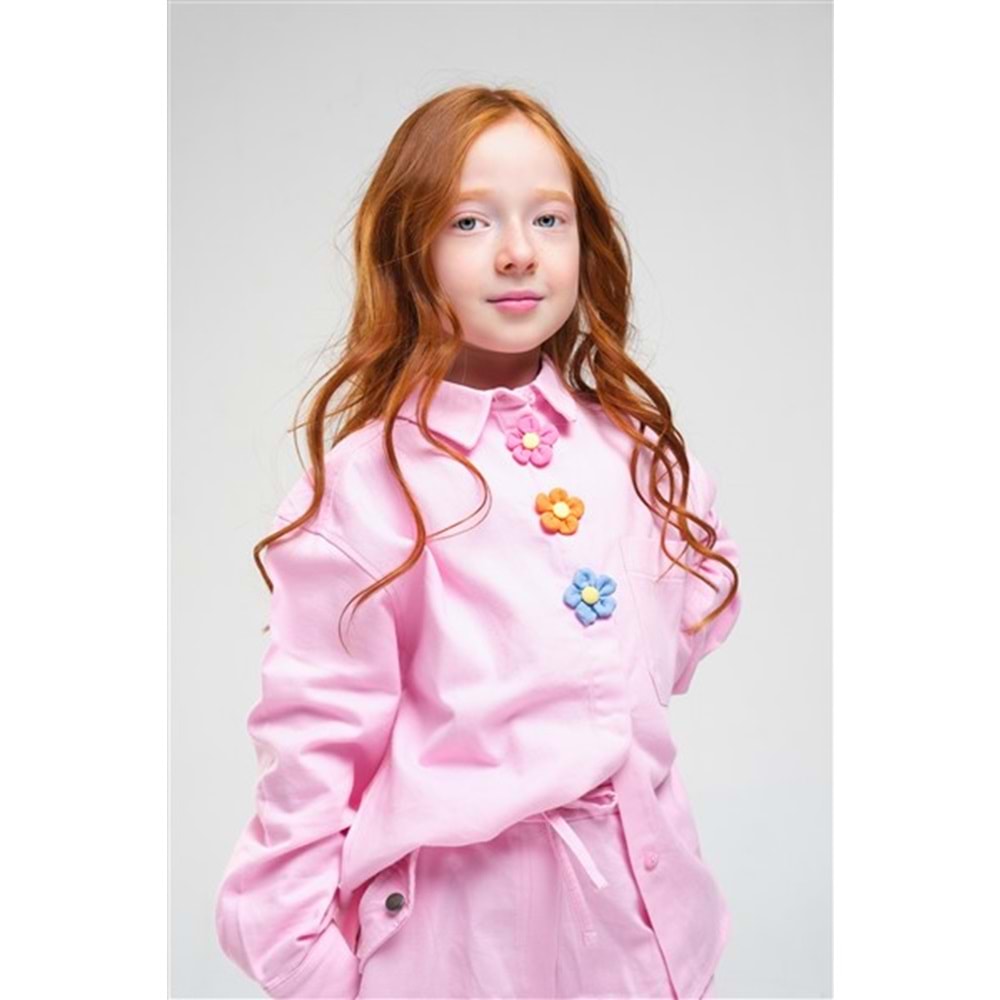 N1057 KIZ GÖMLEK - PEMBE - 4-5 YAŞ