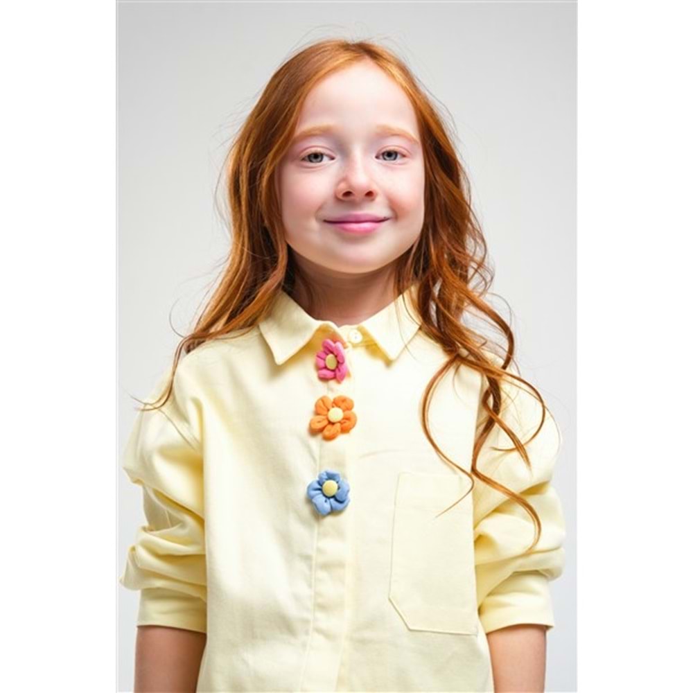 N1057 KIZ GÖMLEK - SARI - 7-8 YAŞ