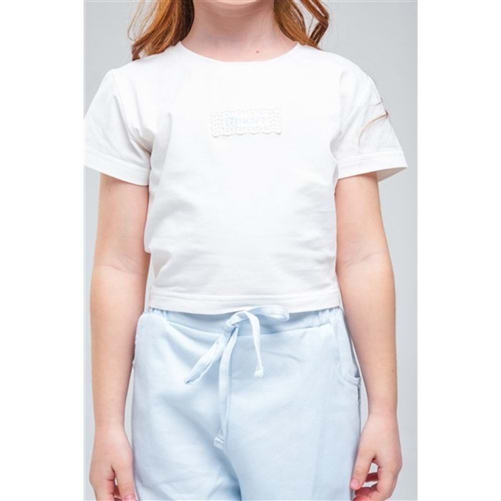 N1085 KIZ CROP -MAVİ - 7-8 YAŞ