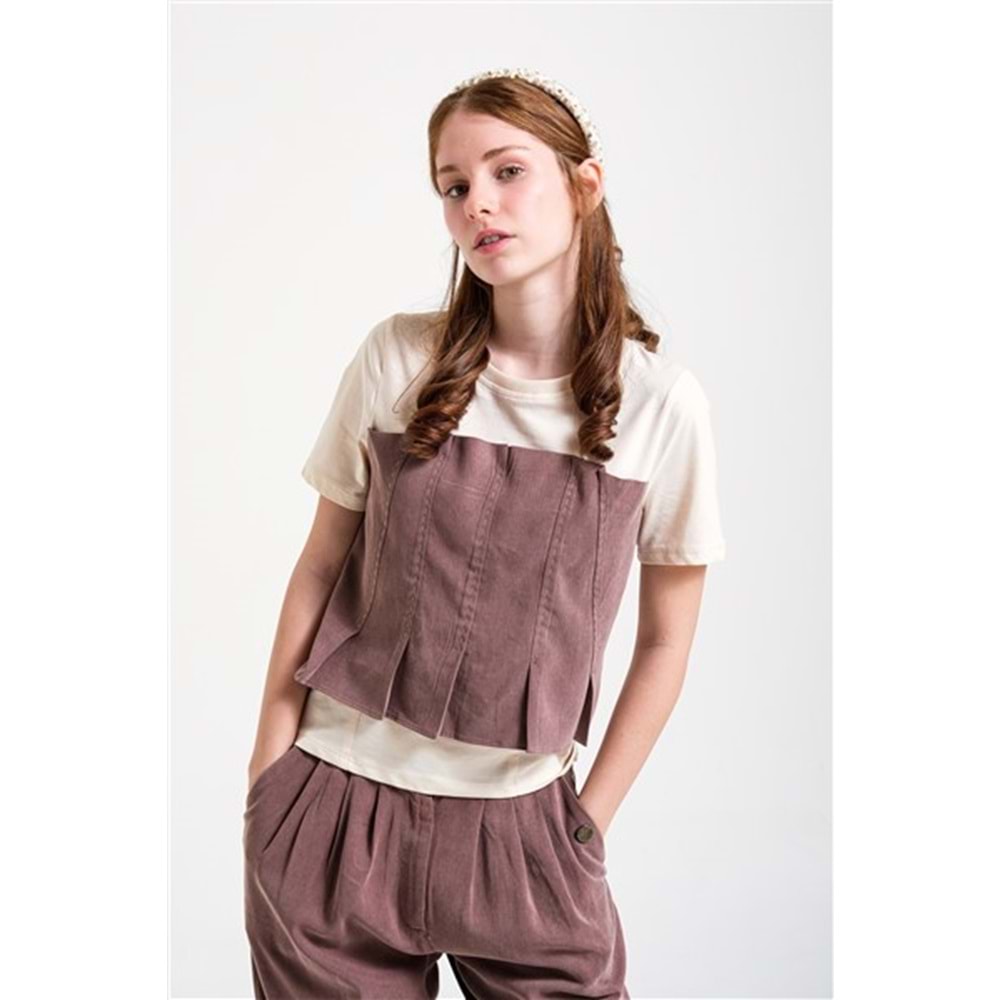 8300 KIZ CROP - KAHVE - 134 CM