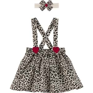 Leopar Askılı Etek 19464