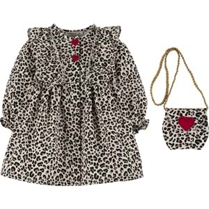 Leopar Çantalı Elbise 19546