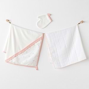 BEBEK HAVLU TAKIM 3 PCS TOWEL MUSLIN SET LOVE FAMILY