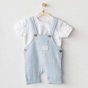 BEBEK SALOPET TAKIM JUMPSUIT SET OCEAN IS MY HAPPY PLACE MUSLIN