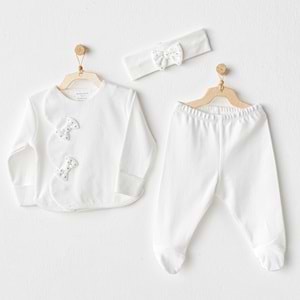 BEBEK ZIBIN SET 3 PCS SIDE SNAP SET CHIC GIRL