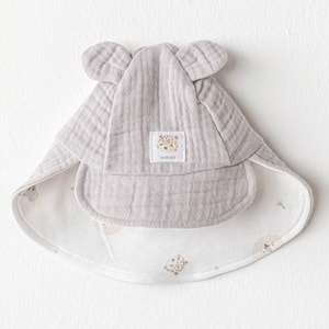 BEBEK ŞAPKA HAT HAPPY ANIMALS MUSLIN
