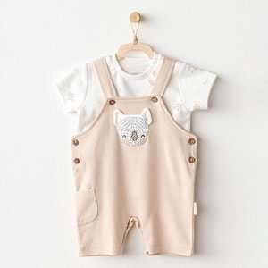 BEBEK SALOPET TAKIM JUMPSUIT SET HAPPY ANIMALS