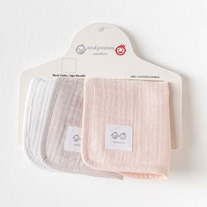 BEBEK AĞIZ MENDİLİ 3 PCS WASHCLOTHS 20X20CM MUSLIN HOME