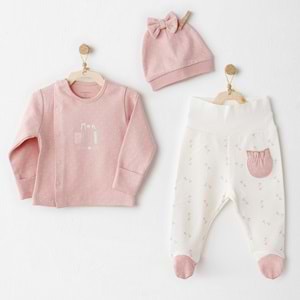 BEBEK ZIBIN TAKIM 3 PCS SIDE SNAP SET MON PETIT AMOUR