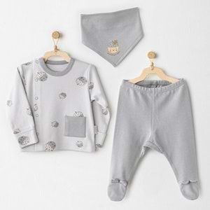 BEBEK ZIBIN TAKIM 3 PCS SIDE SNAP SET HELLO AUTUMN