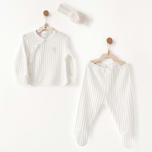 BEBEK ZIBIN TAKIM 3 PCS SIDE SNAP SET JACQUARD SUMMER TIME