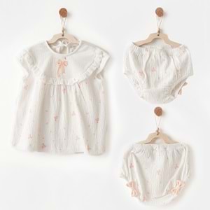 BEBEK ELBİSE TAKIM DRESS SET LITTLE SWAN LOVE