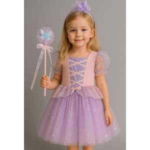 PRENSES ELBİSE - LİLA - 5-6 YAŞ