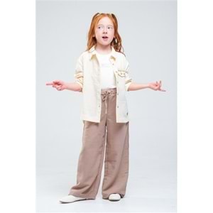 N1007 KIZ GÖMLEK - BEJ - 6-7 YAŞ