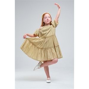 N1071 KIZ ELBİSE - YEŞİL - 6-7 YAŞ