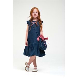 N1076 KIZ ELBİSE - DENİM - 3-4 YAŞ