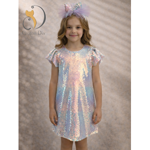 5697 PAYET ELBİSE - RENKLİ - 6 YAŞ