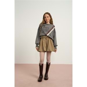 7883 KIZ ŞORT - KAHVE - 128 CM