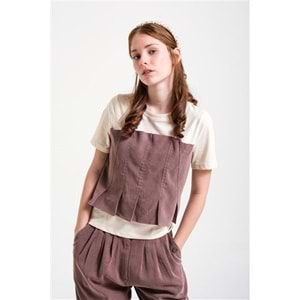 8300 KIZ CROP - KAHVE - 134 CM