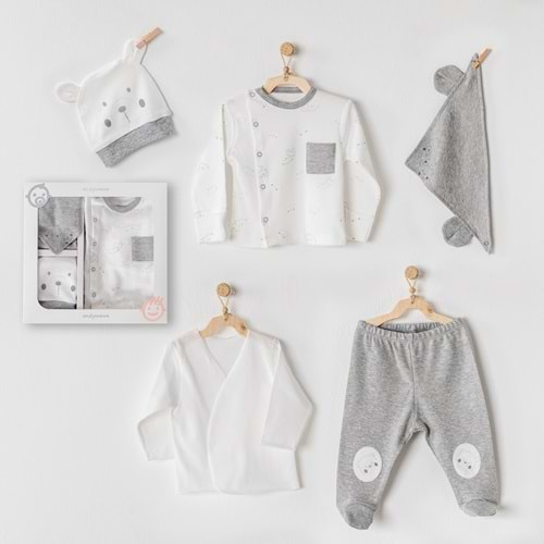 BEBEK HASTANE ÇIKIŞI 5 PCS NEWBORN SET HELLO LITTLE ONE