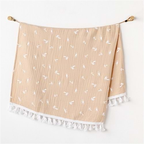 BEBEK BATTANİYE BLANKET 120X90 MUSLIN SMIL ALL DAY