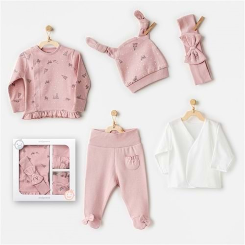 BEBEK HASTANE ÇIKIŞI 5 PCS NEWBORN SET PUPPY GAZELLE