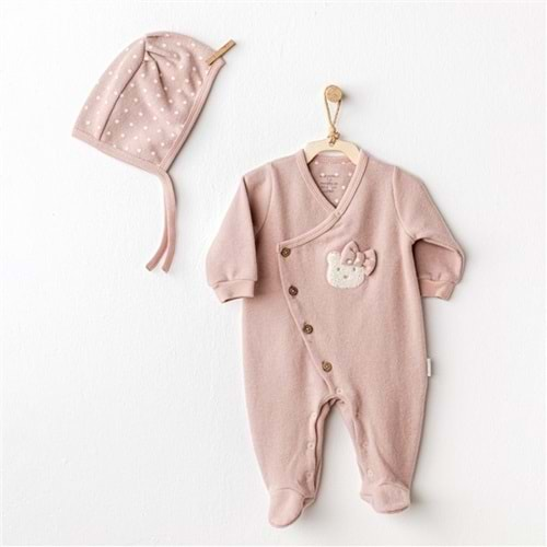 BEBEK TULUM TAKIM ROMPER HAT SET CUTE BEAR