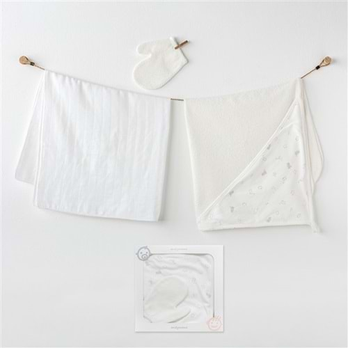 BEBEK HAVLU TAKIM 3 PCS TOWEL MUSLIN SET BASIC