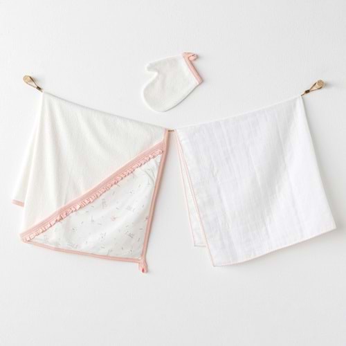 BEBEK HAVLU TAKIM 3 PCS TOWEL MUSLIN SET LOVE FAMILY