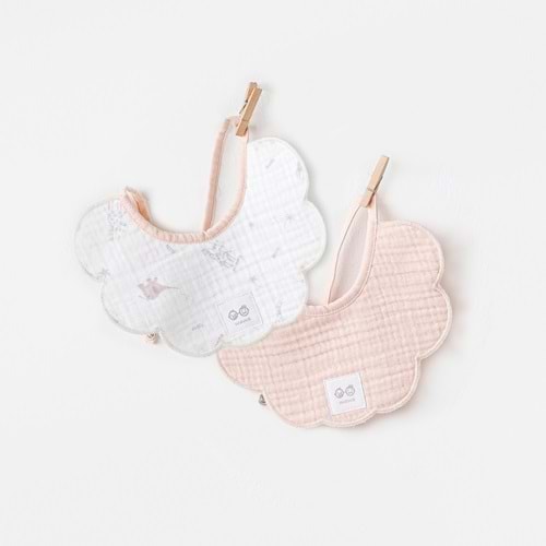 BEBEK ÖNLÜK 2 PCS BIBS LOVE FAMILY MUSLIN