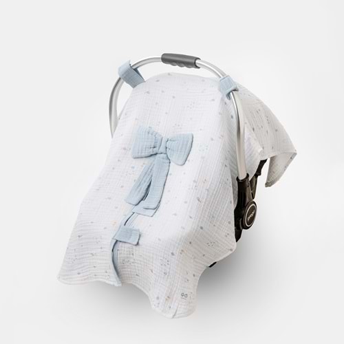 BEBEK ANA KUCAĞI ÖRTÜSÜ CAR SEAT COVER OCEAN IS MY HAPPY PLACE MUSLIN